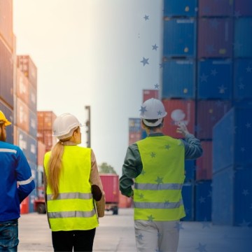 Supply Chain Experts Walking the Work Yard