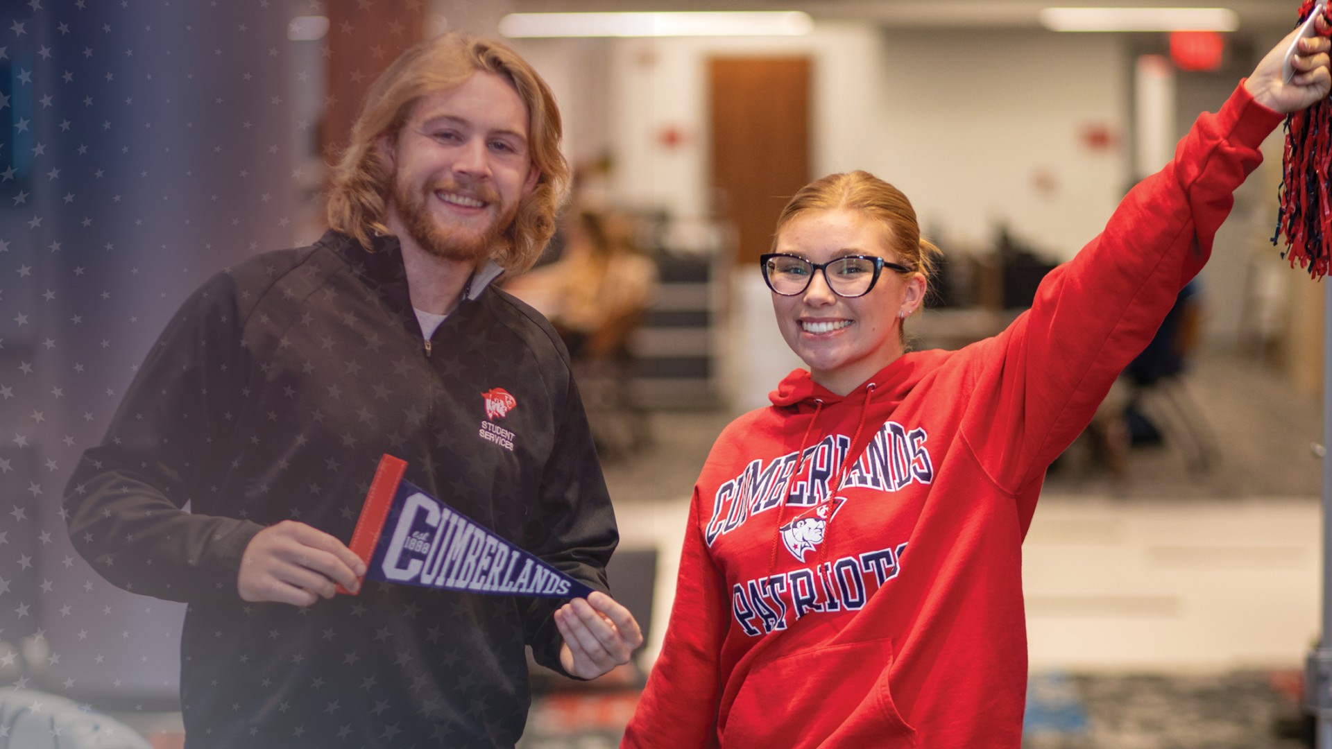 Students celebrate in the campus center