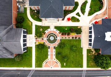 Aerial view of Cumberlands campus quad