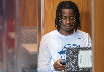 A student studies in the Cumberlands library. 